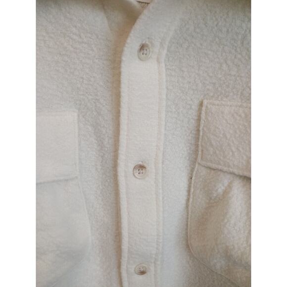 NWT Victoria's Secret PINK Oversized Fleece Shirt Jacket Cream sz Large NEW - Picture 7 of 12